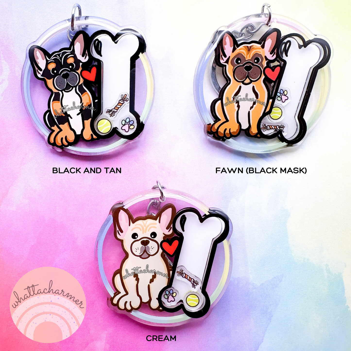 French Bulldog (Frenchie) Shaker Keychain