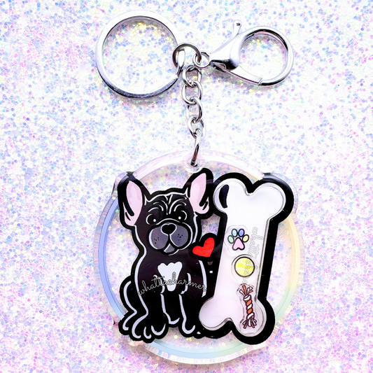 Black French Bulldog Shaker Keychain