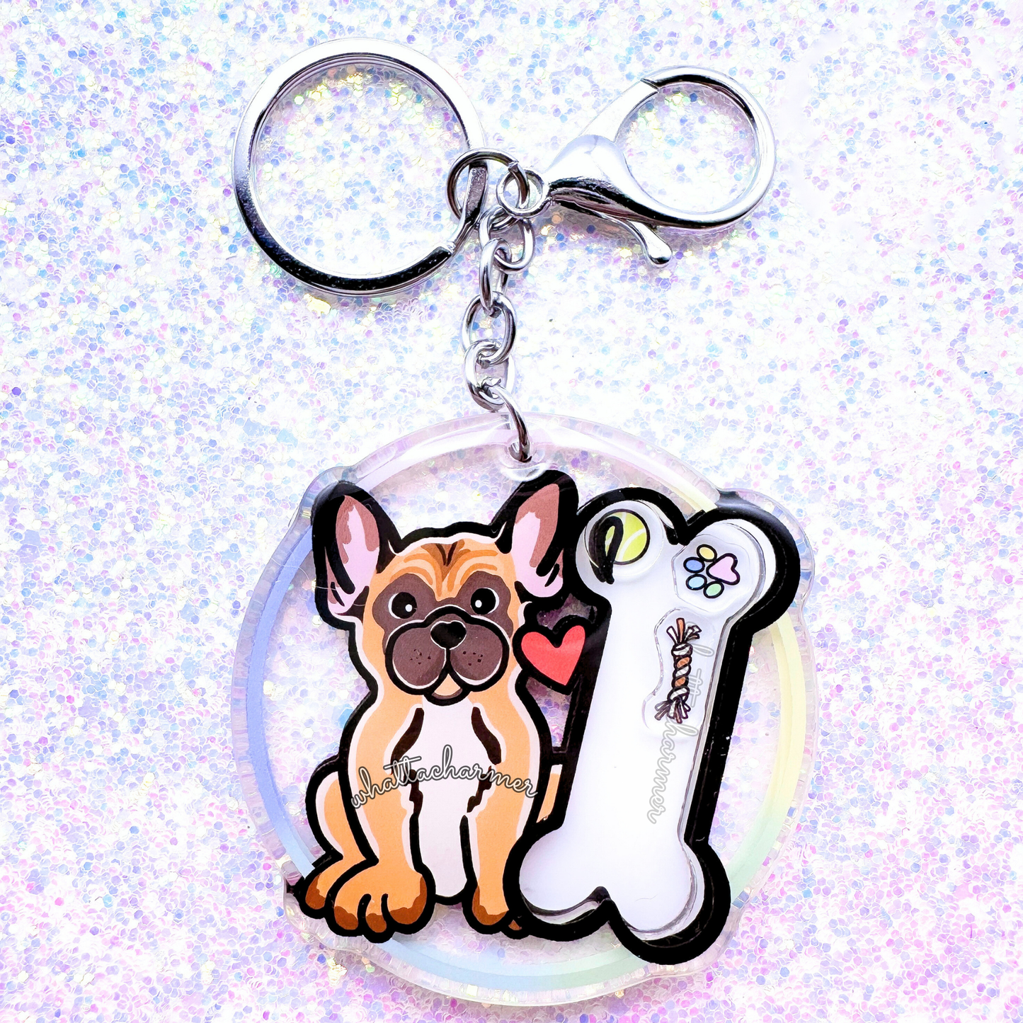 Fawn French Bulldog Shaker Keychain