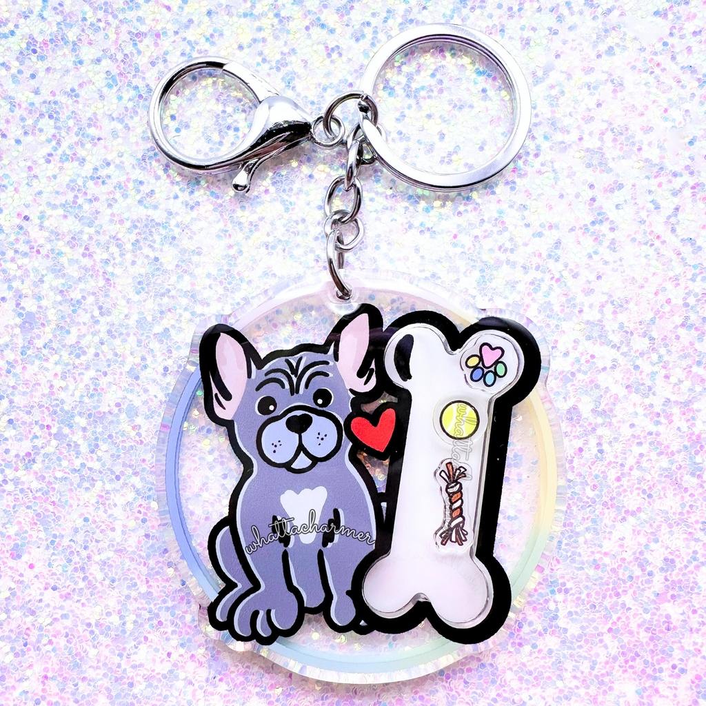 Lilac French Bulldog Keychain