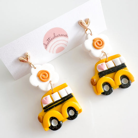 School Bus Dangle Earrings