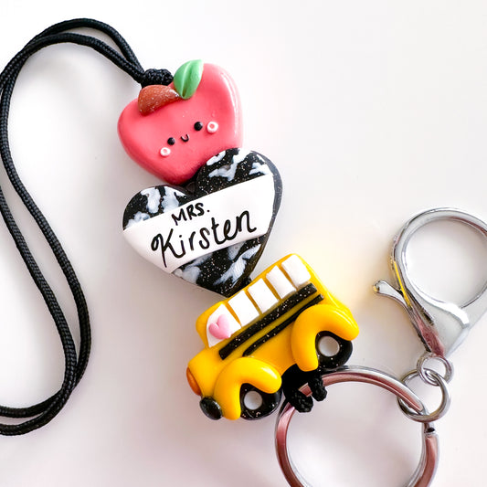 Personalized School Bus Lanyard