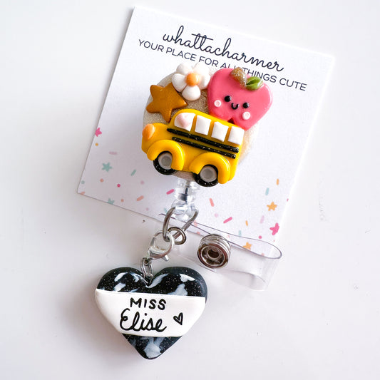 School Bus Badge Reel