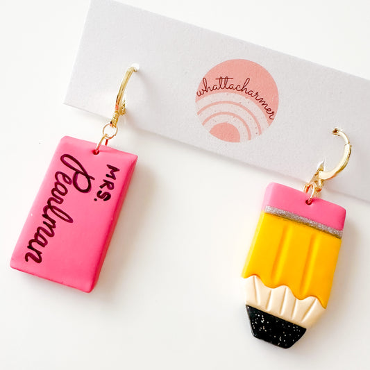 Personalized Teacher Supply Earrings