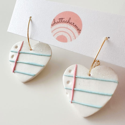 Iridescent Paper Heart Earrings