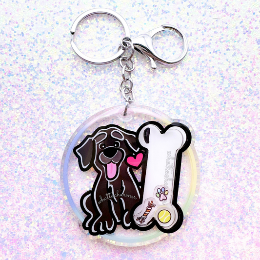 Black Labrador Retriever Shaker Keychain