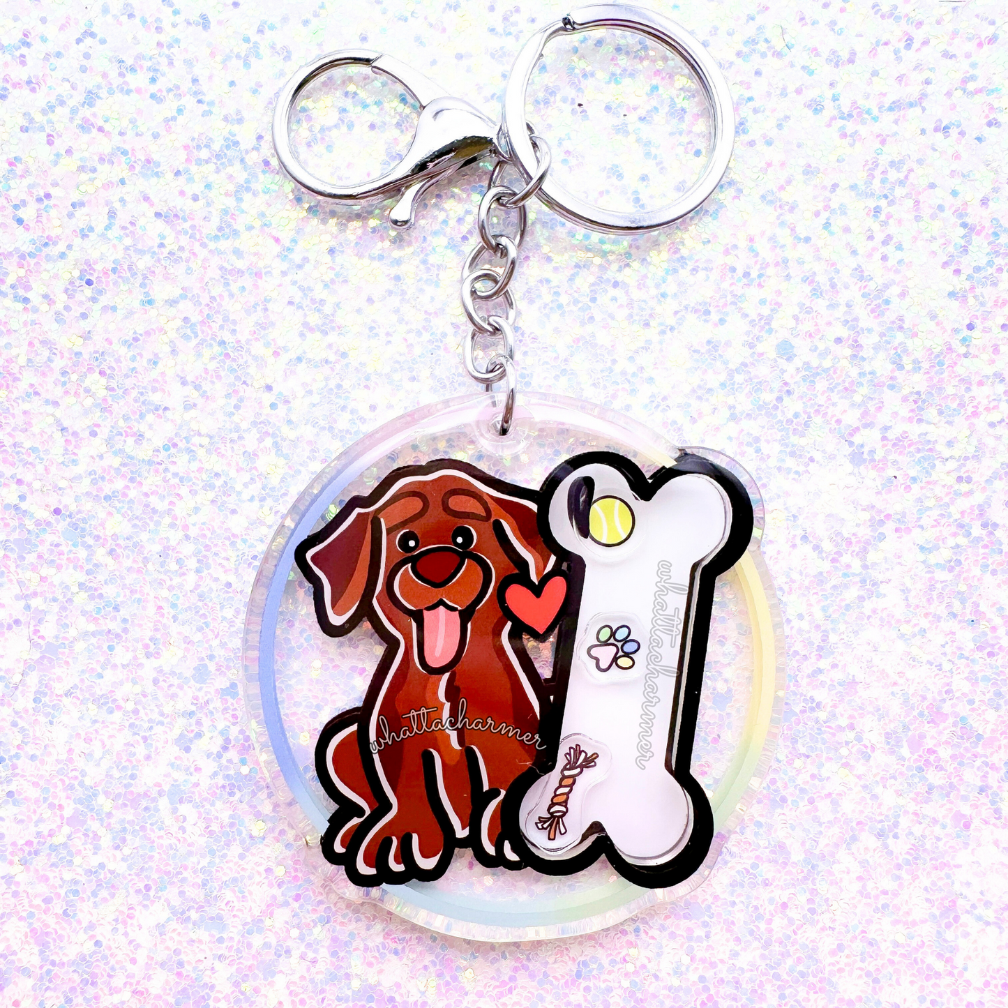 Chocolate Labrador Retriever Shaker Keychain