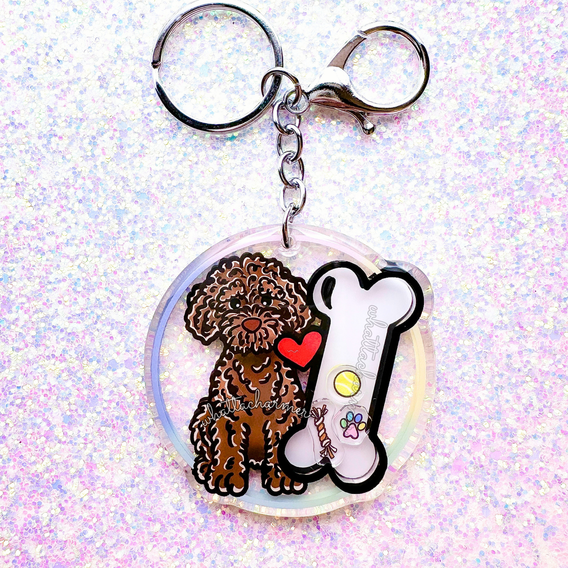 Brown Lagotto Romagnolo Keychain