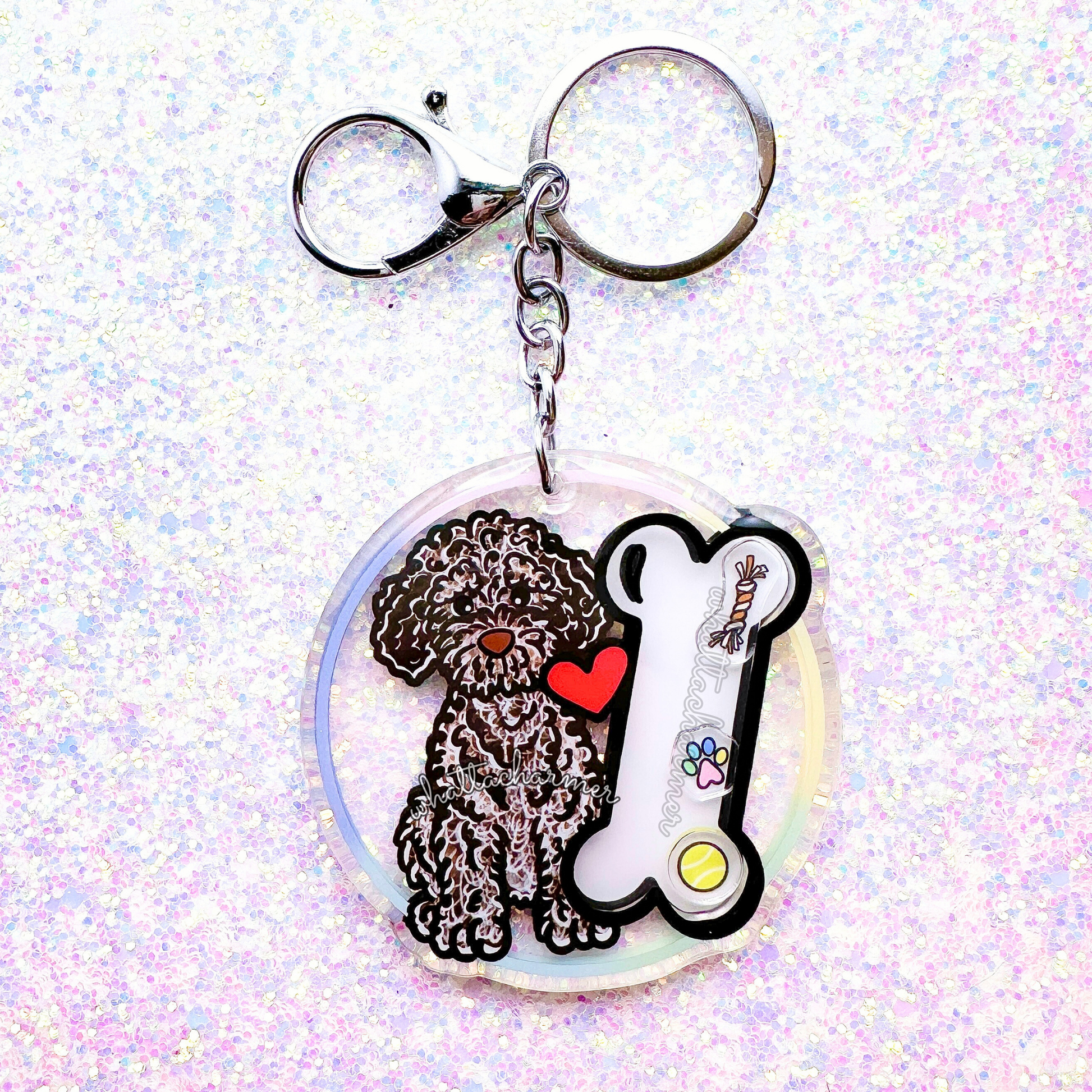 Brown Roan Lagotto Romagnolo Keychain