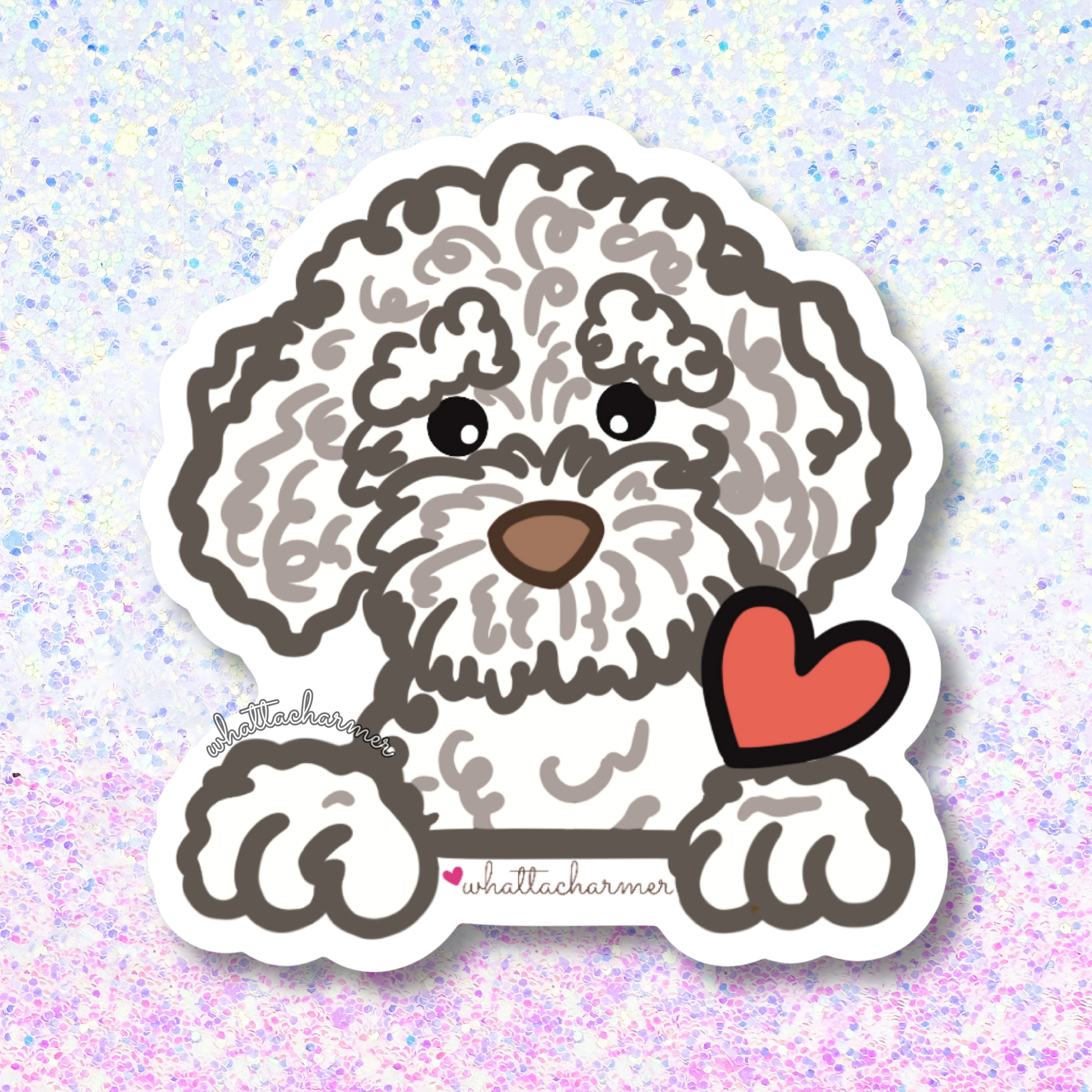 White Lagotto Romagnolo Sticker