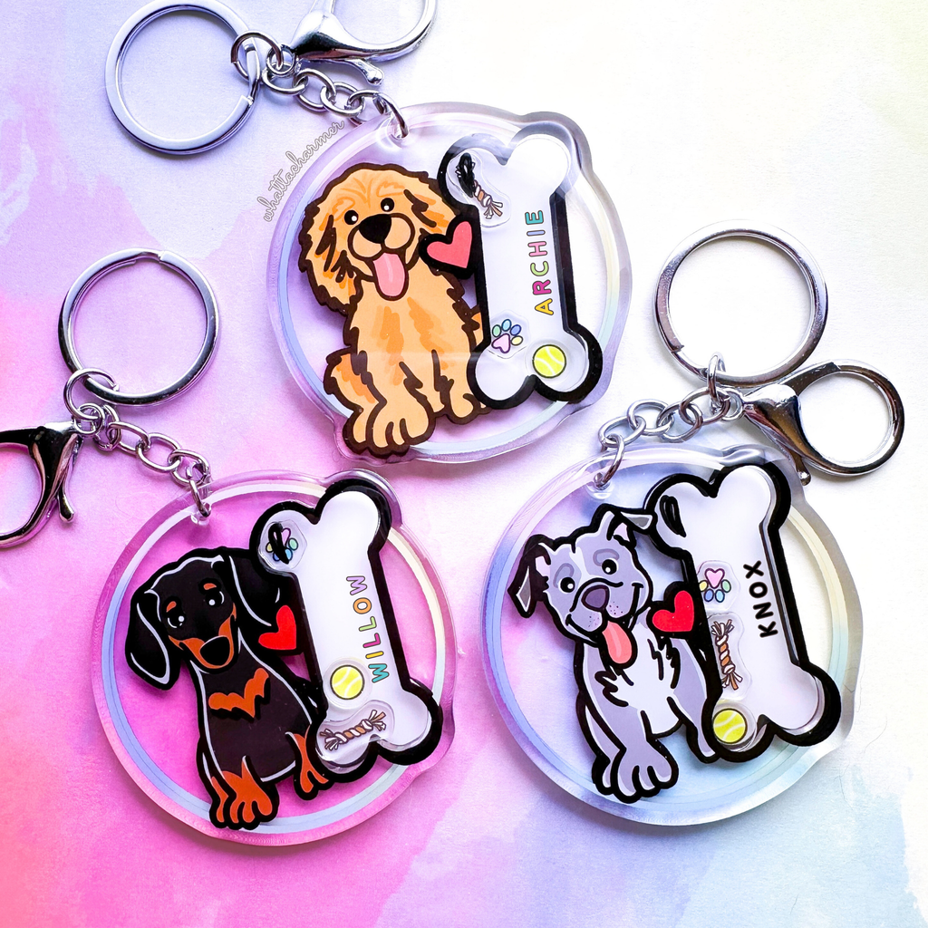 Blue Roan Cocker Spaniel Keychain