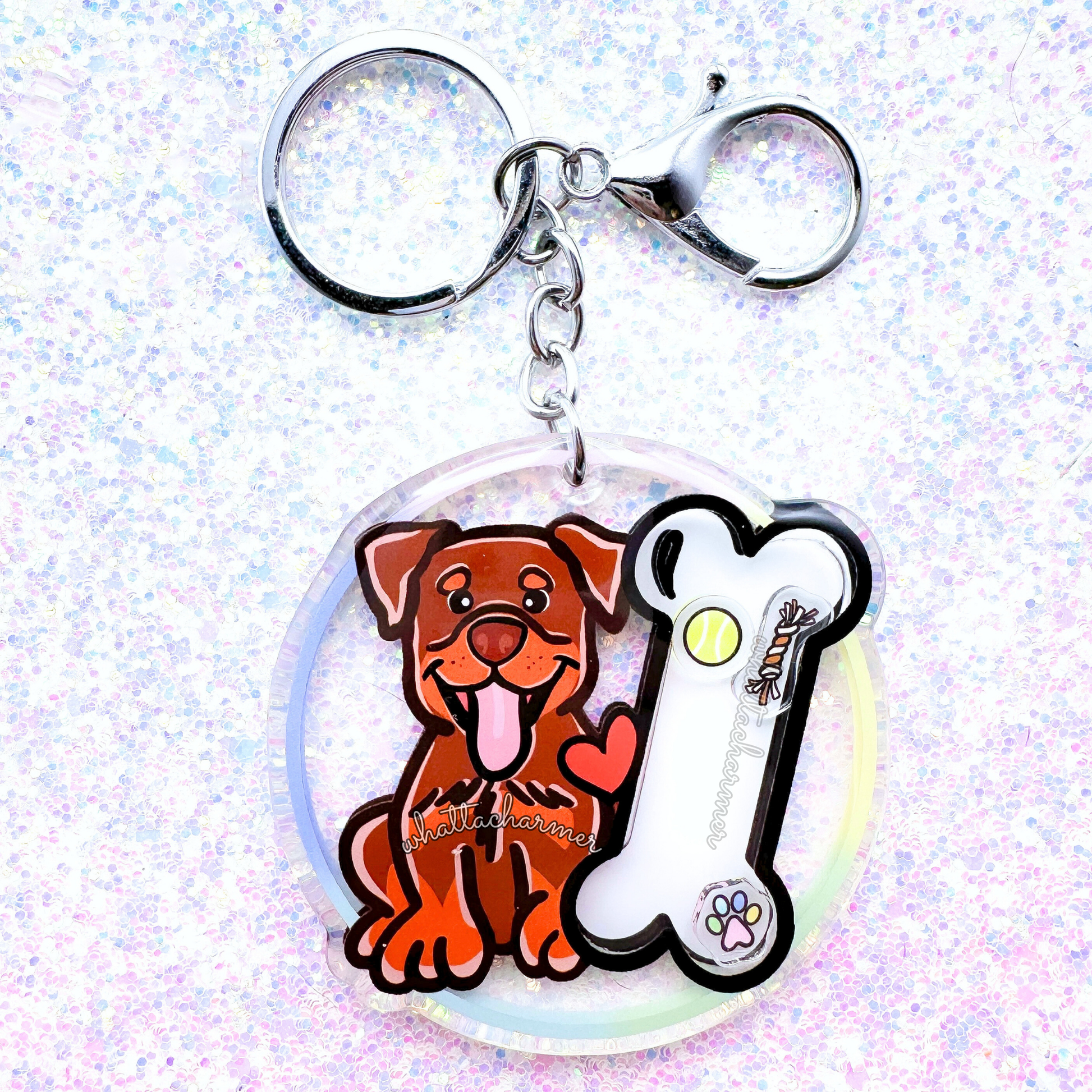 Red Rottweiler Keychain