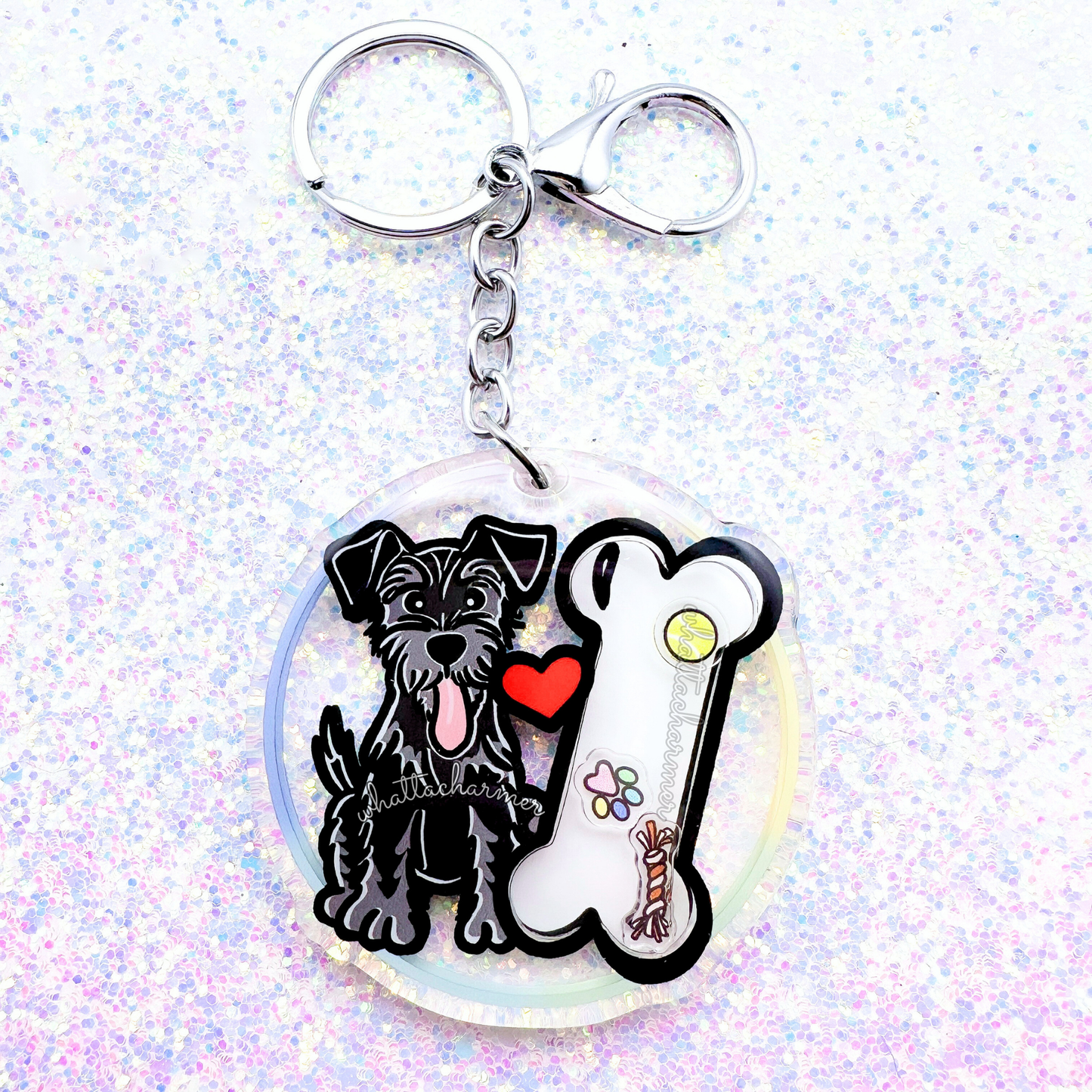 Black Schnauzer Shaker Keychain