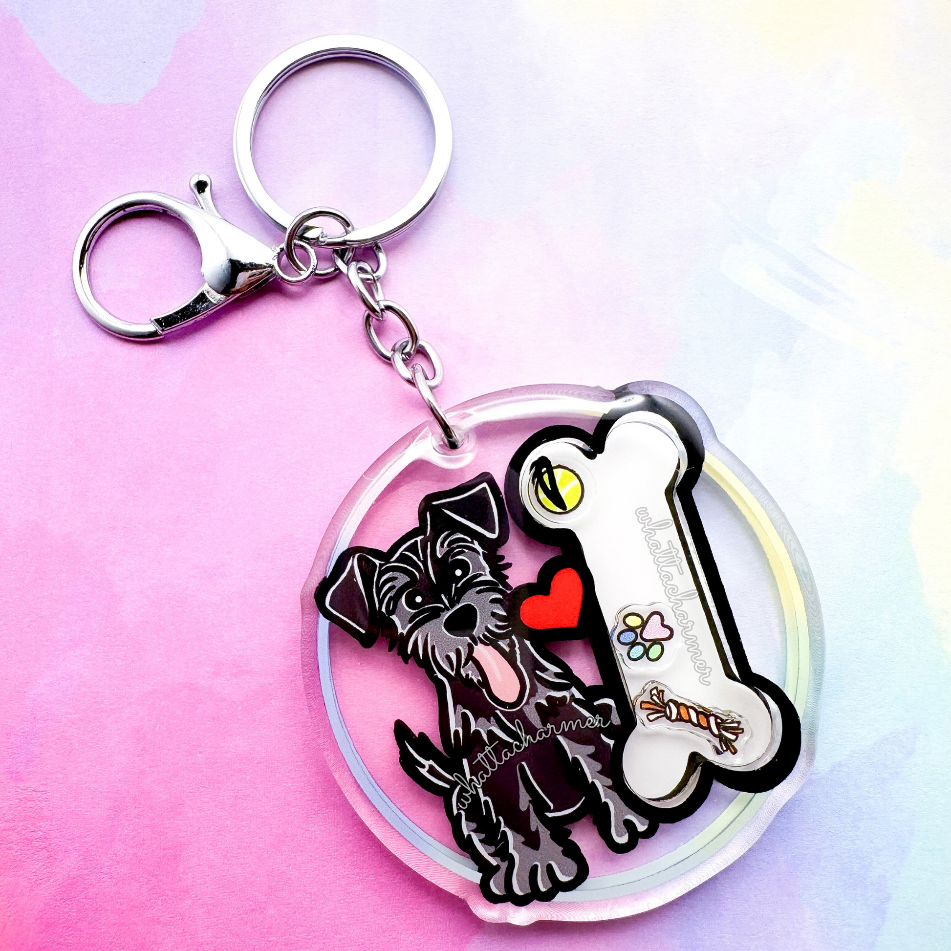 Black Schnauzer Keychain