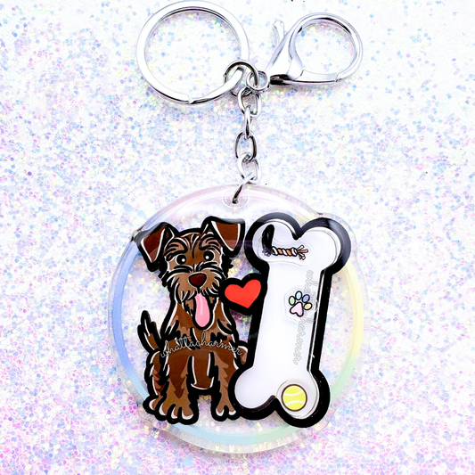 Liver Schnauzer Shaker Keychain