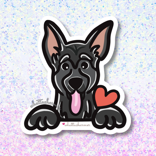 Black Belgian Malinois Vinyl Sticker