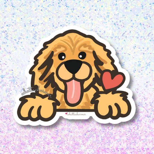 Yellow Golden Retriever Vinyl Sticker