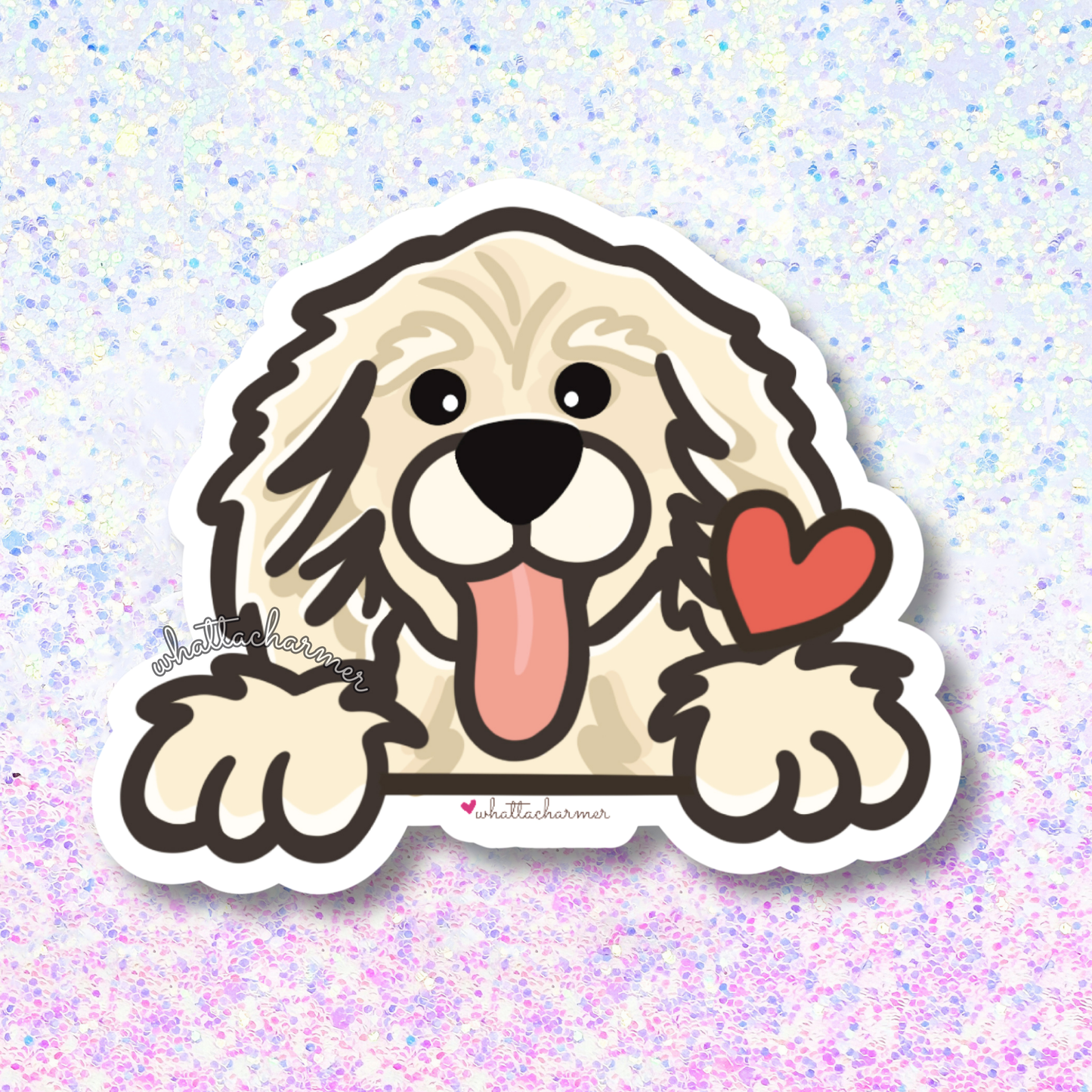 English Cream Golden Retriever Vinyl Sticker