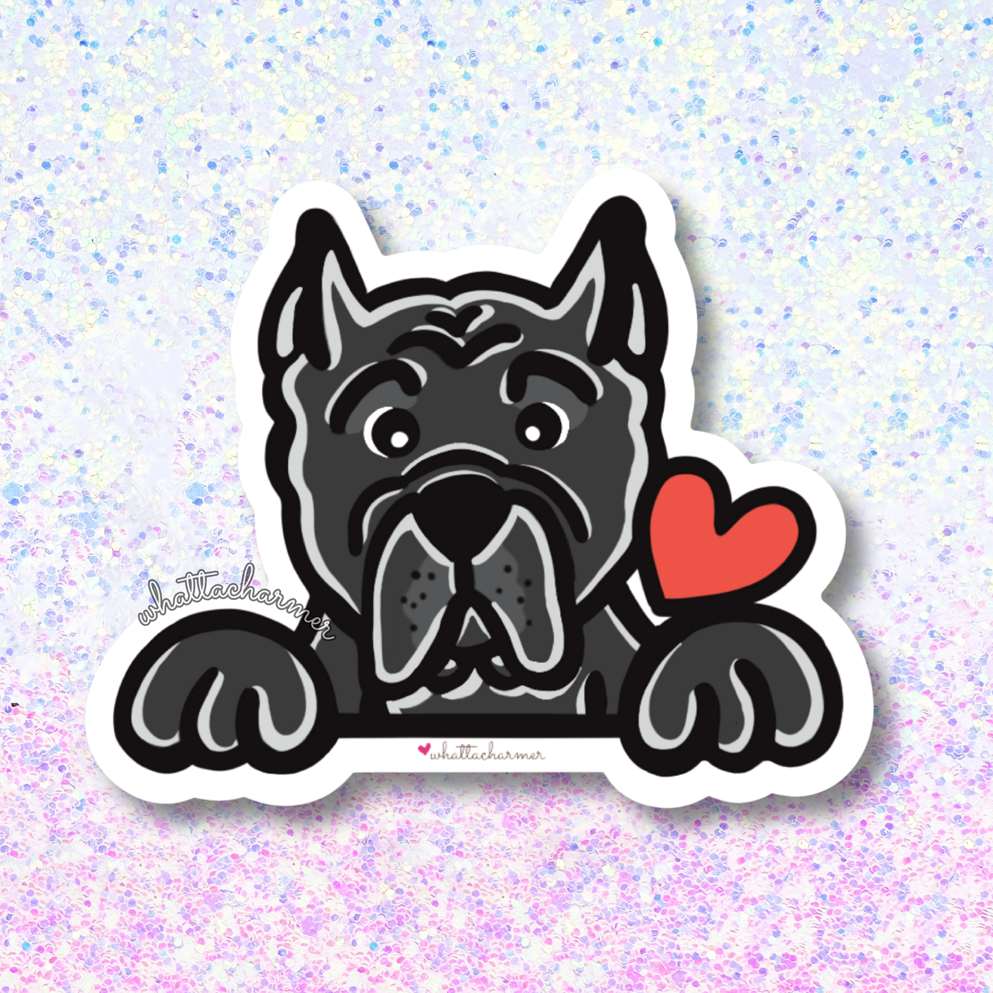 Black Cane Corso Vinyl Sticker