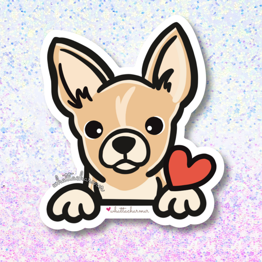 Shorthaired Tan Chihuahua Vinyl Sticker