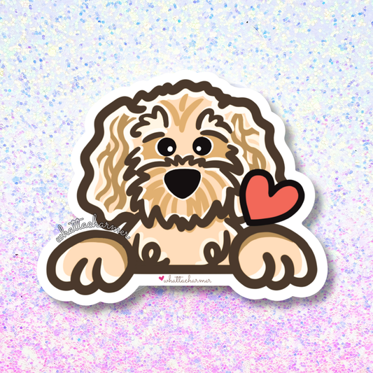 Apricot Goldendoodle Vinyl Sticker