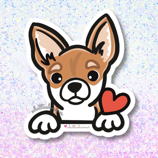 Shorthaired Red Chihuahua Vinyl Sticker