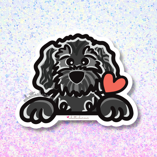 Black Goldendoodle Vinyl Sticker