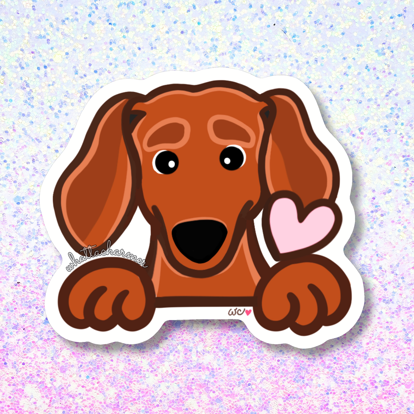 Smooth Red Dachshund Vinyl Sticker