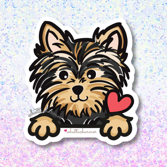 Black and Tan Yorkshire Terrier Vinyl Sticker