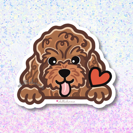 Red Toy Poodle Vinyl Sticker