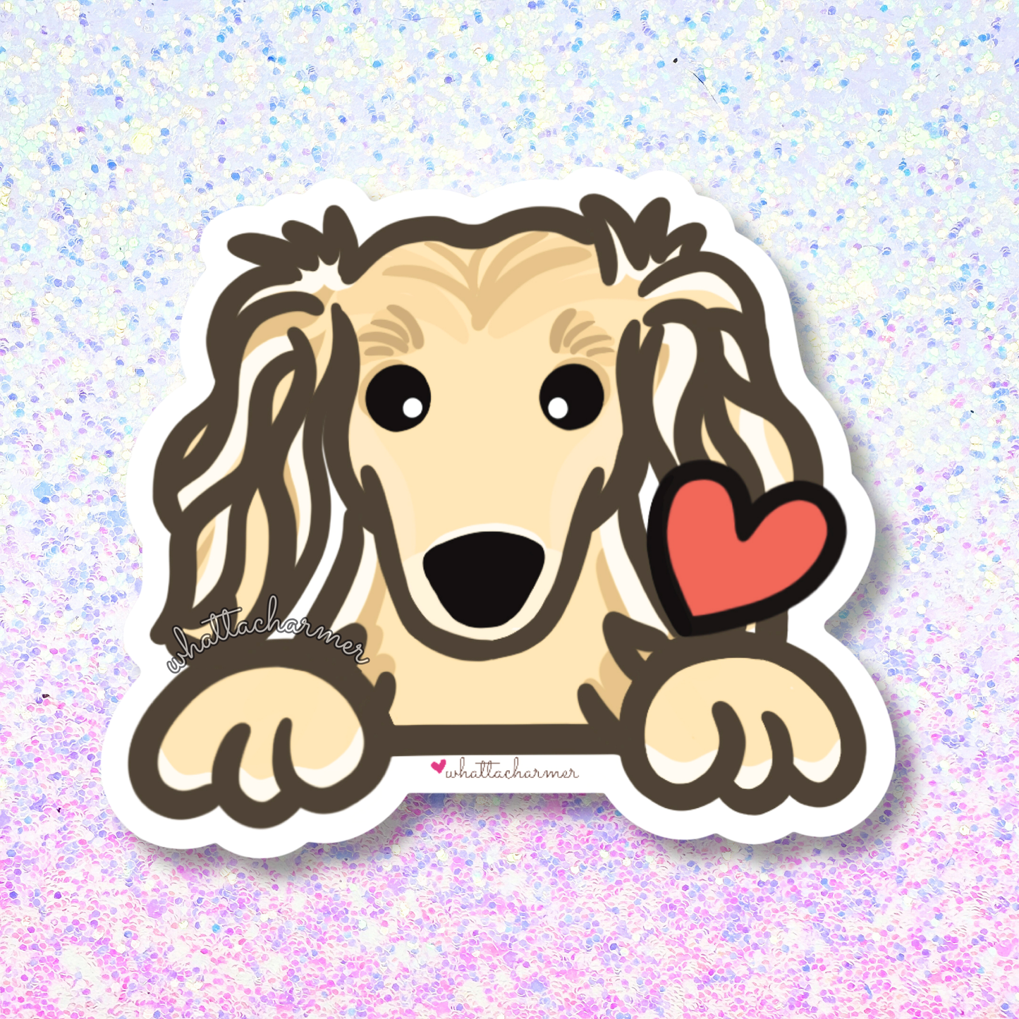 Longhaired Cream Dachshund Vinyl Sticker