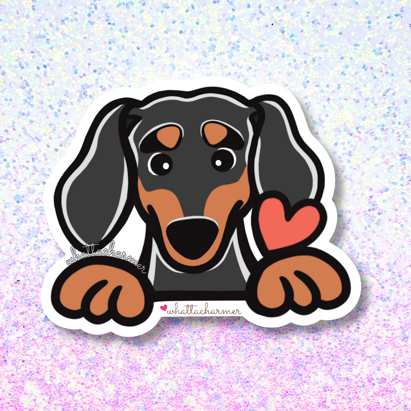 Smooth Black and Tan Dachshund Vinyl Sticker