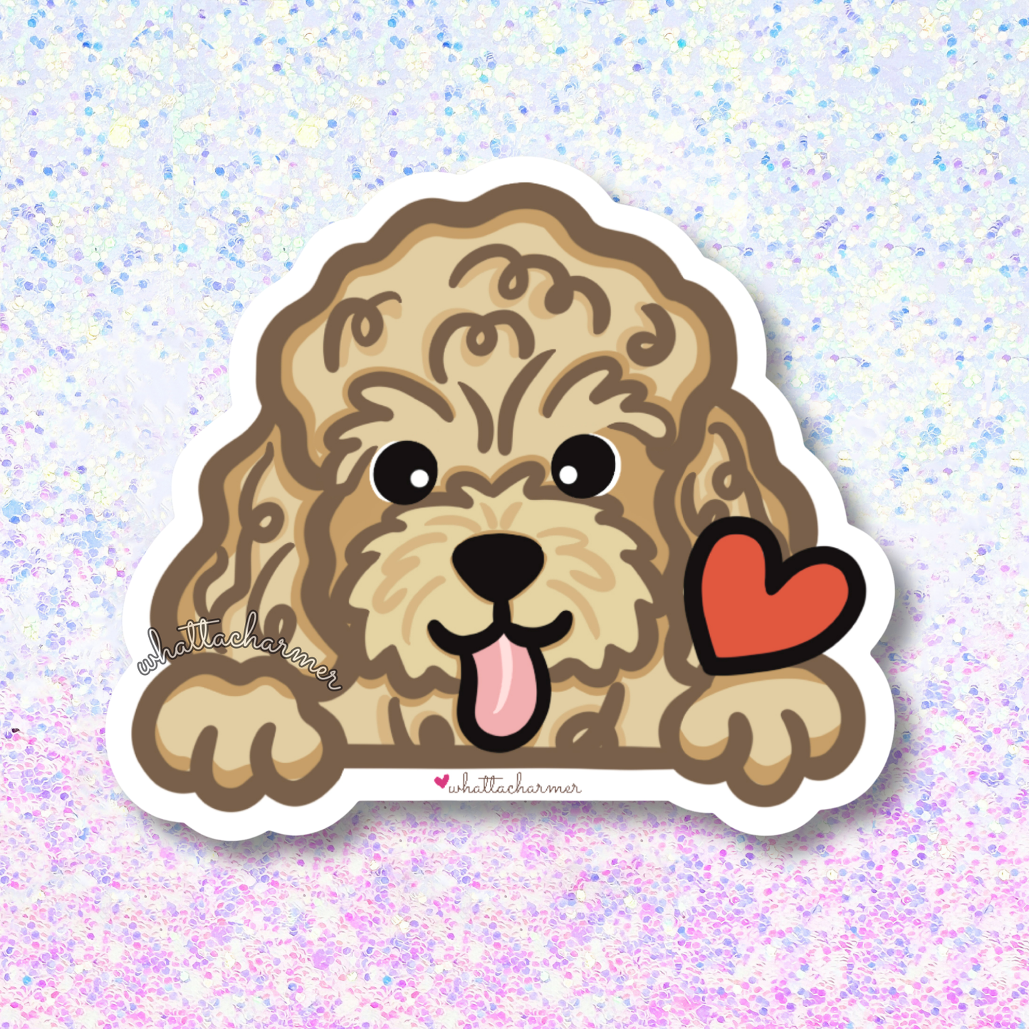 Apricot Toy Poodle Vinyl Sticker