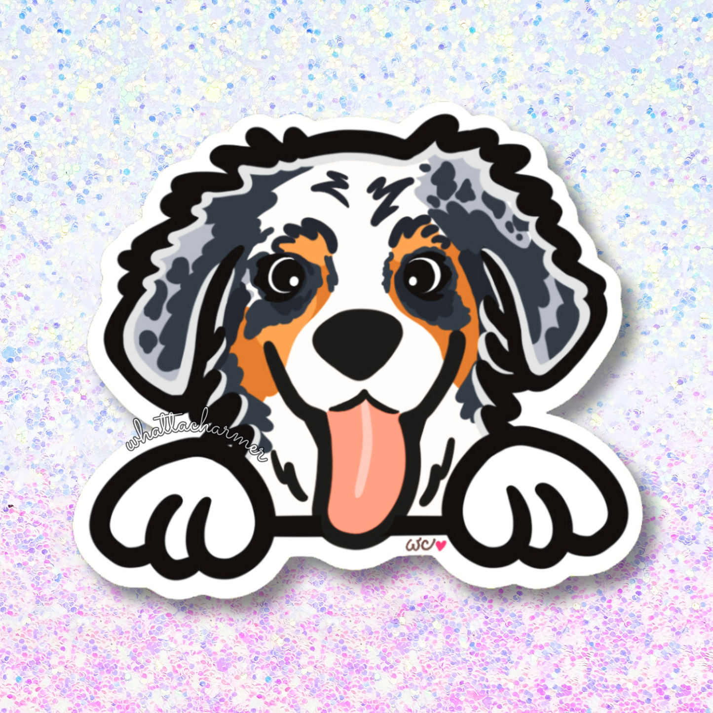 Blue Merle Australian Shepherd Vinyl Sticker