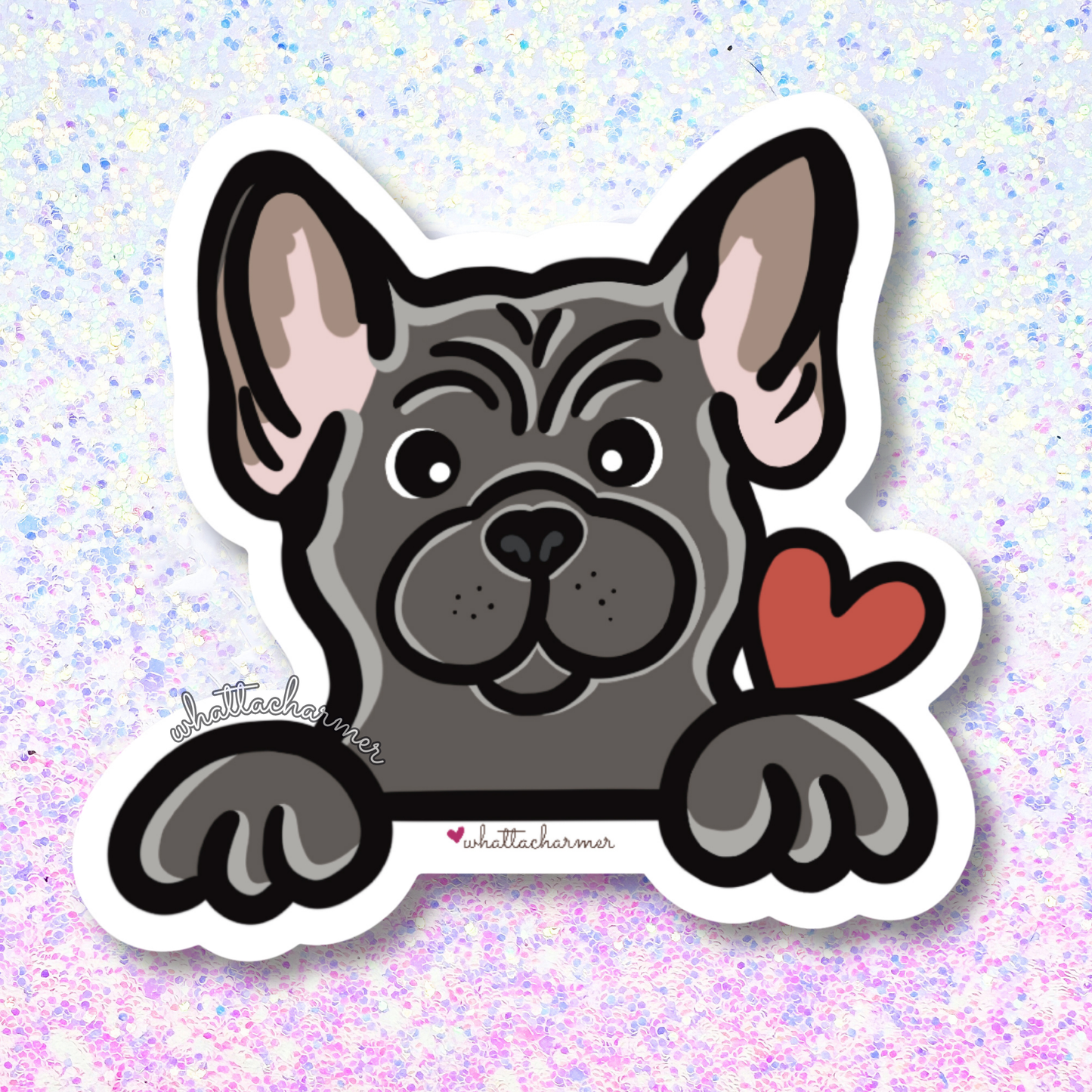 Blue French Bulldog Vinyl Sticker