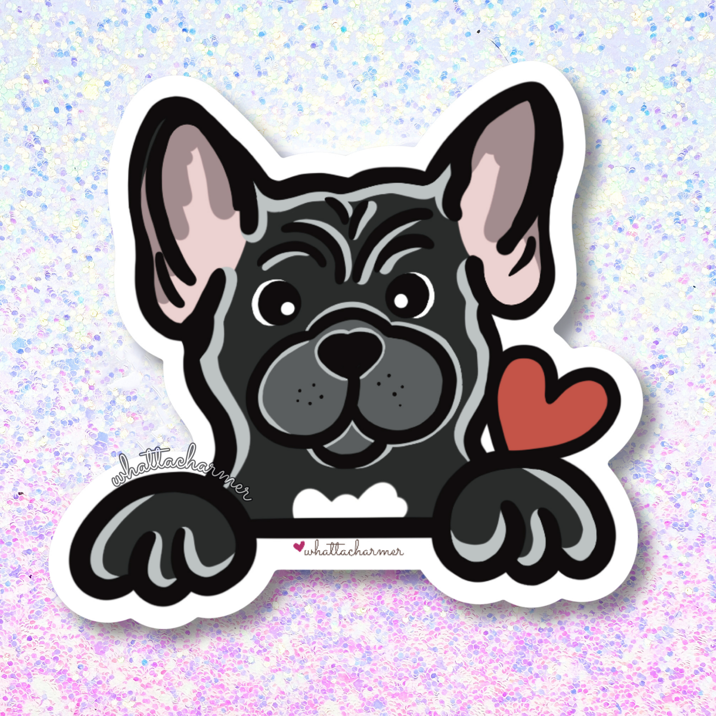 Black French Bulldog Vinyl Sticker