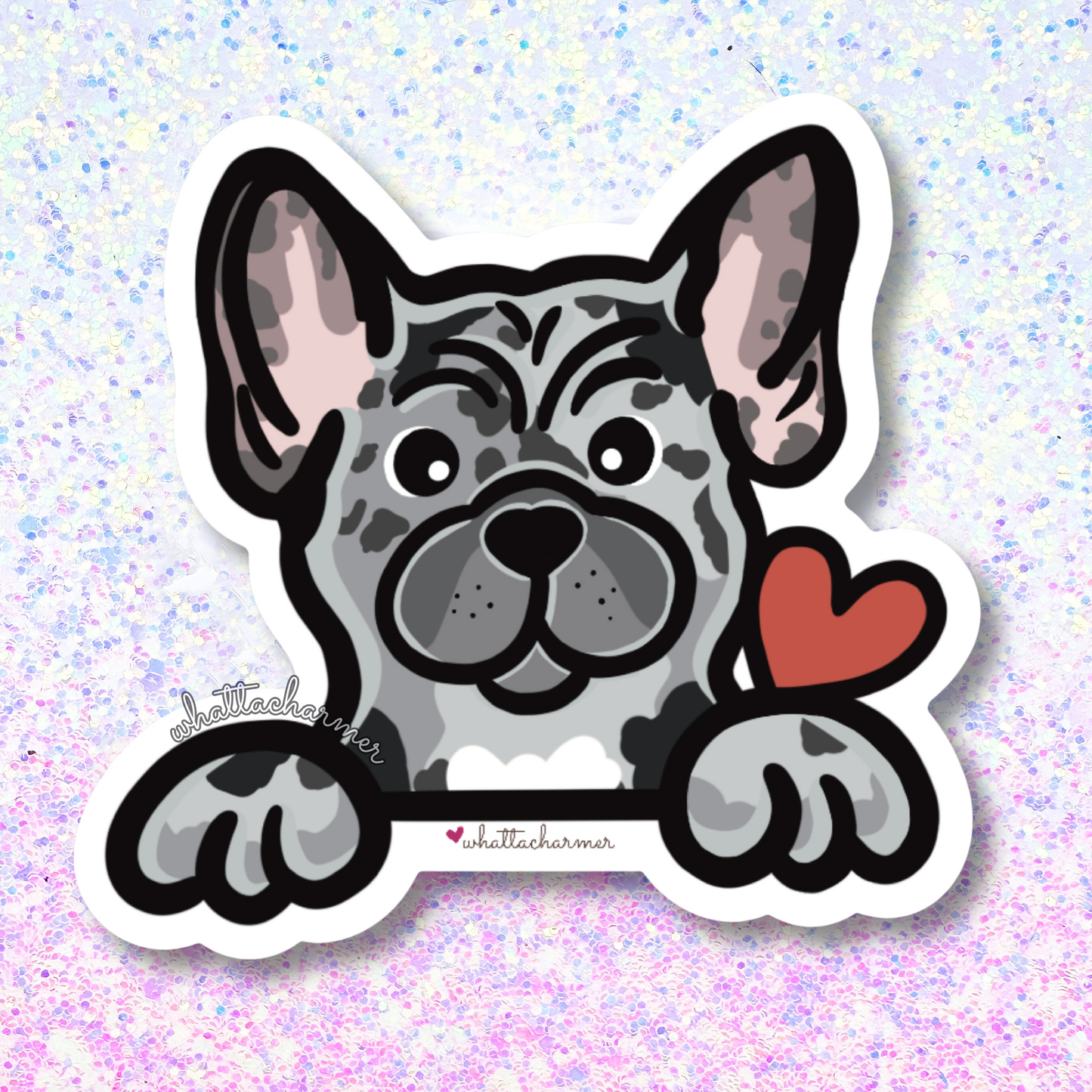 Blue Merle French Bulldog Vinyl Sticker