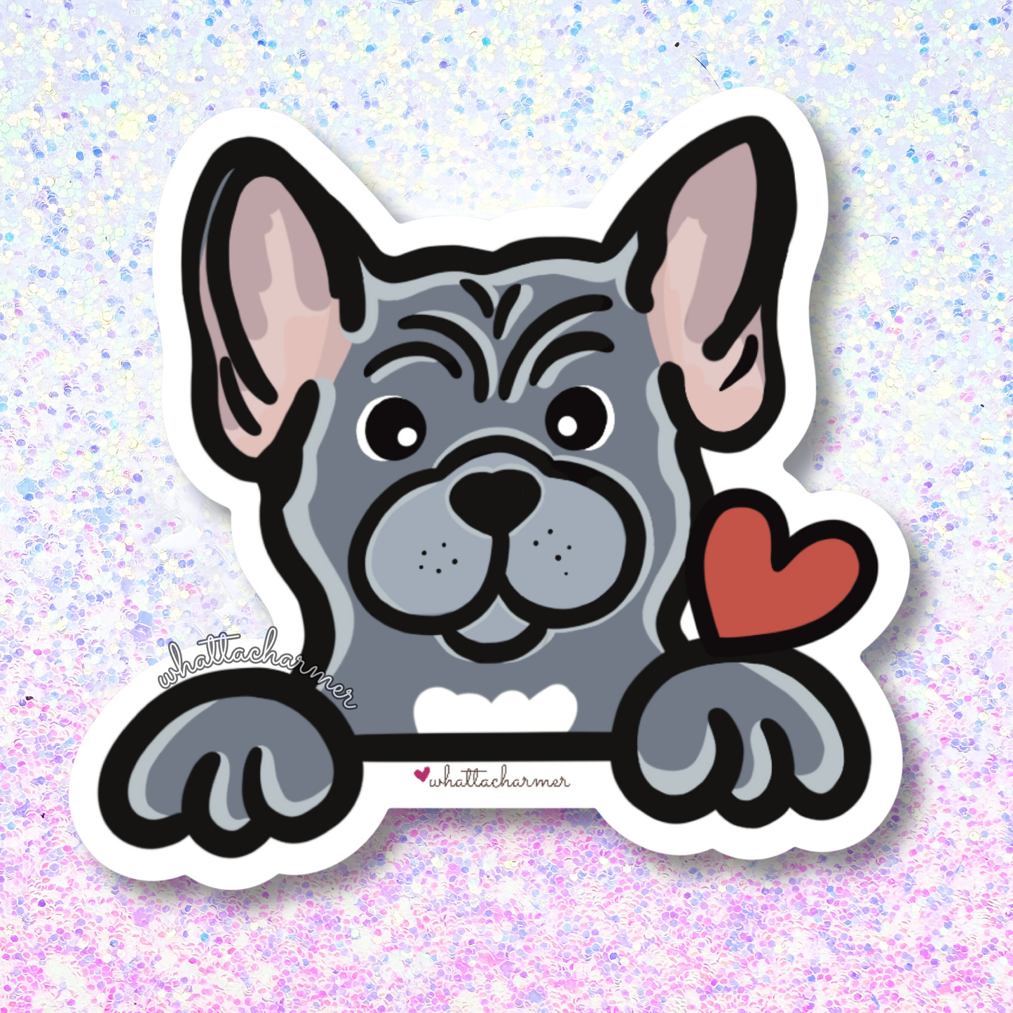 Lilac French Bulldog Vinyl Sticker