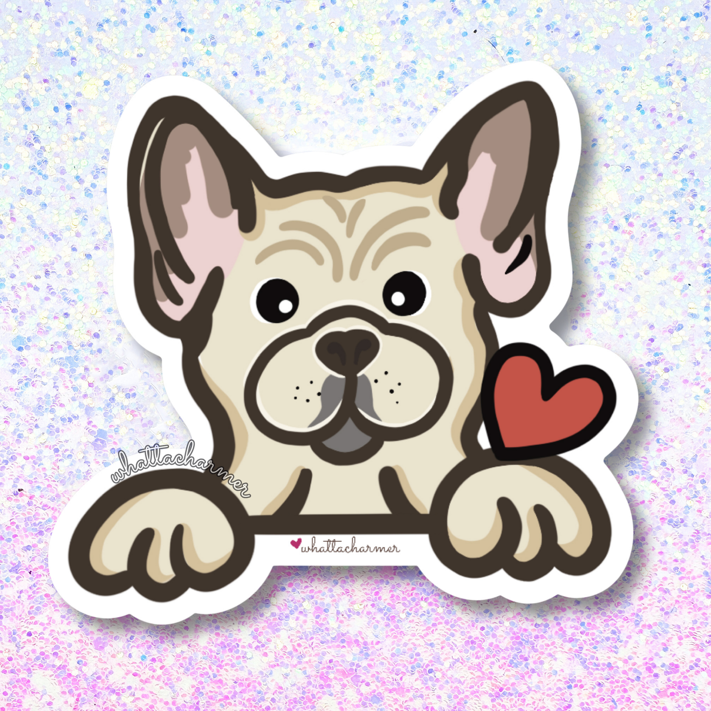 Cream French Bulldog Vinyl Sticker