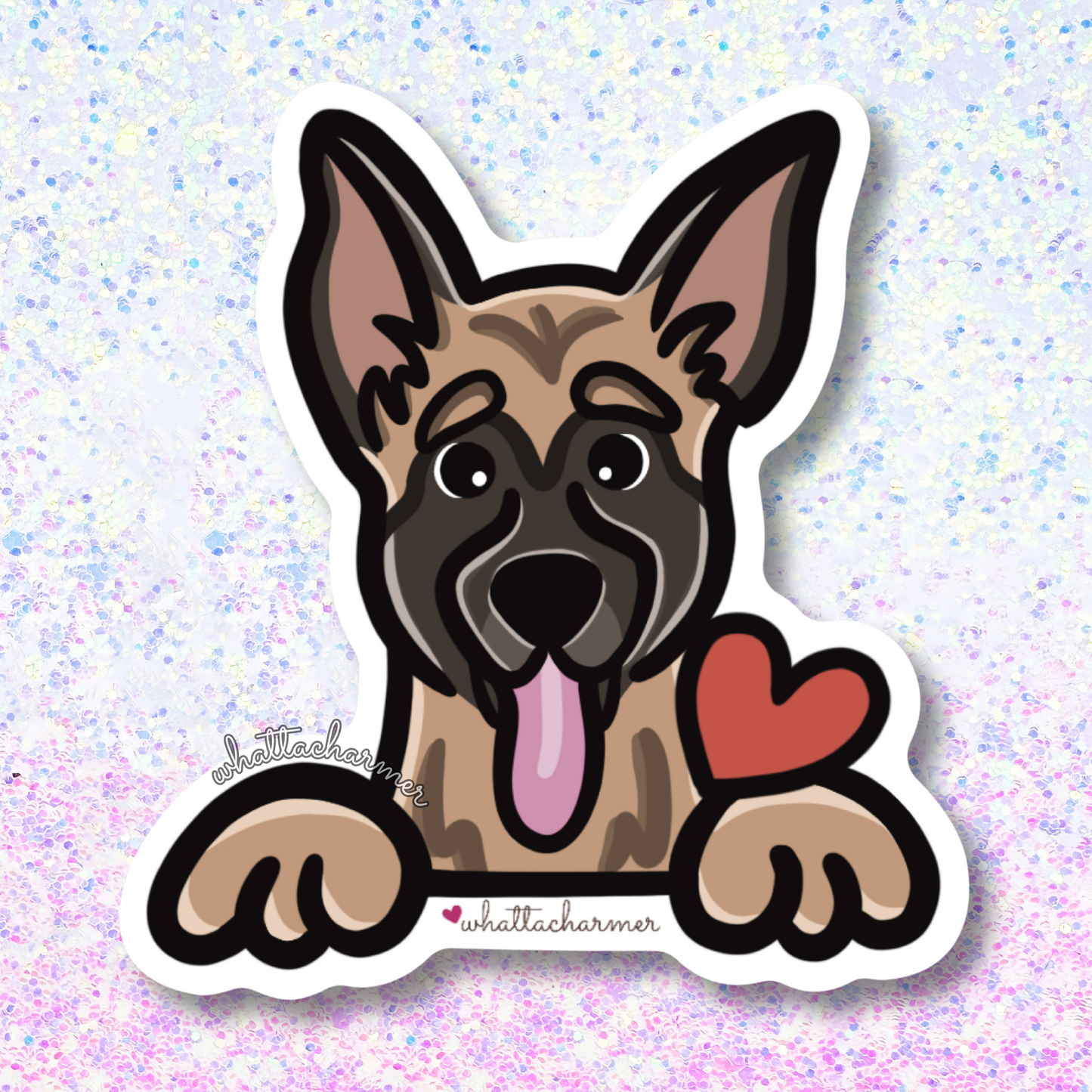 Tan Belgian Malinois Vinyl Sticker