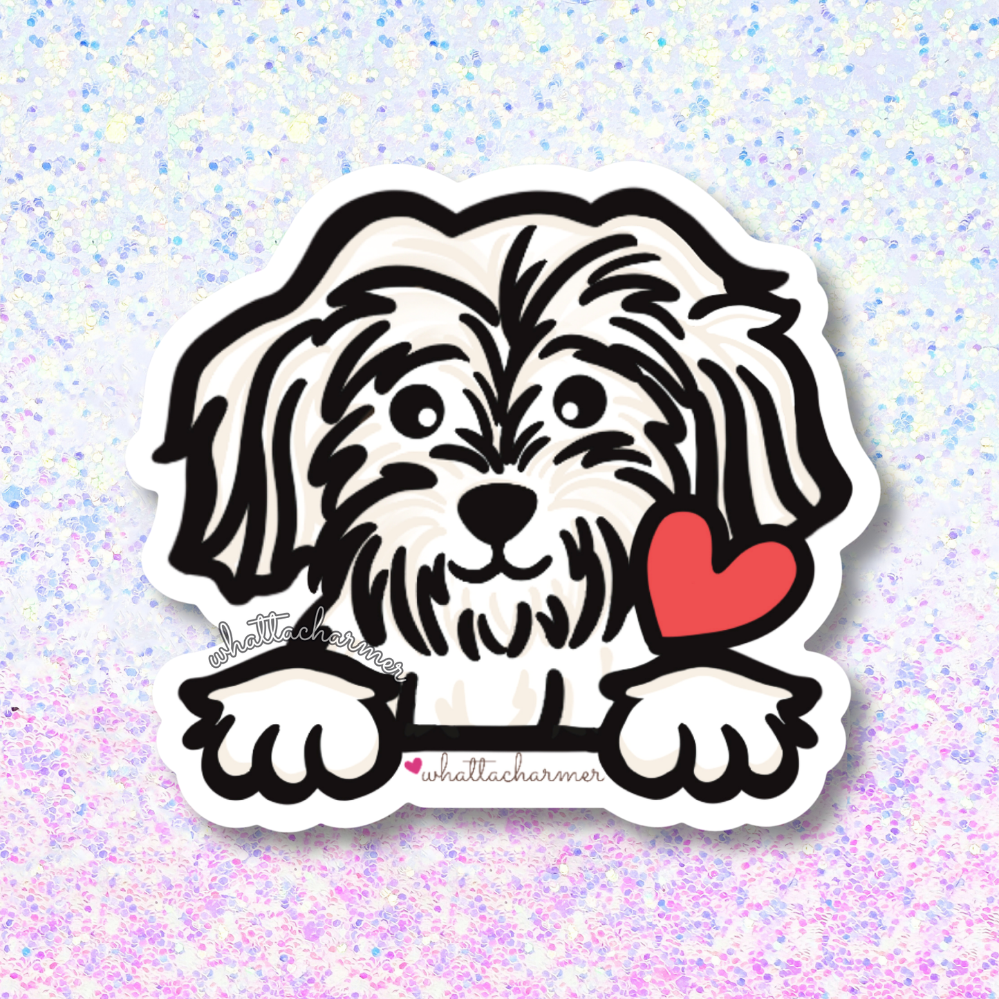 Shorthaired Maltese Vinyl Sticker