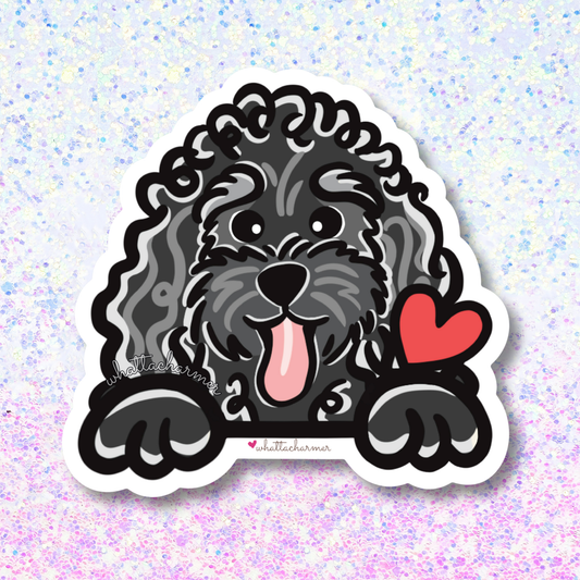 Black Standard Poodle Vinyl Sticker