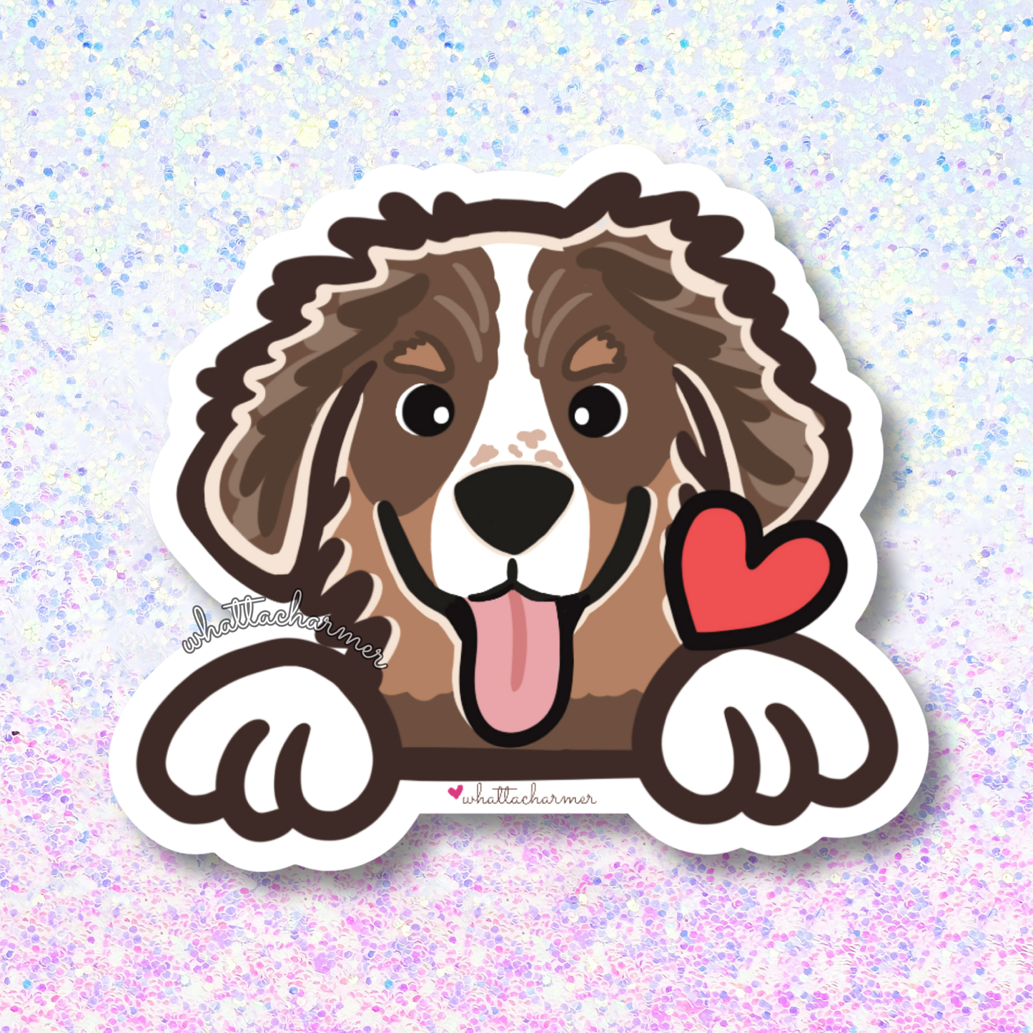 Red Tri Australian Shepherd Vinyl Sticker