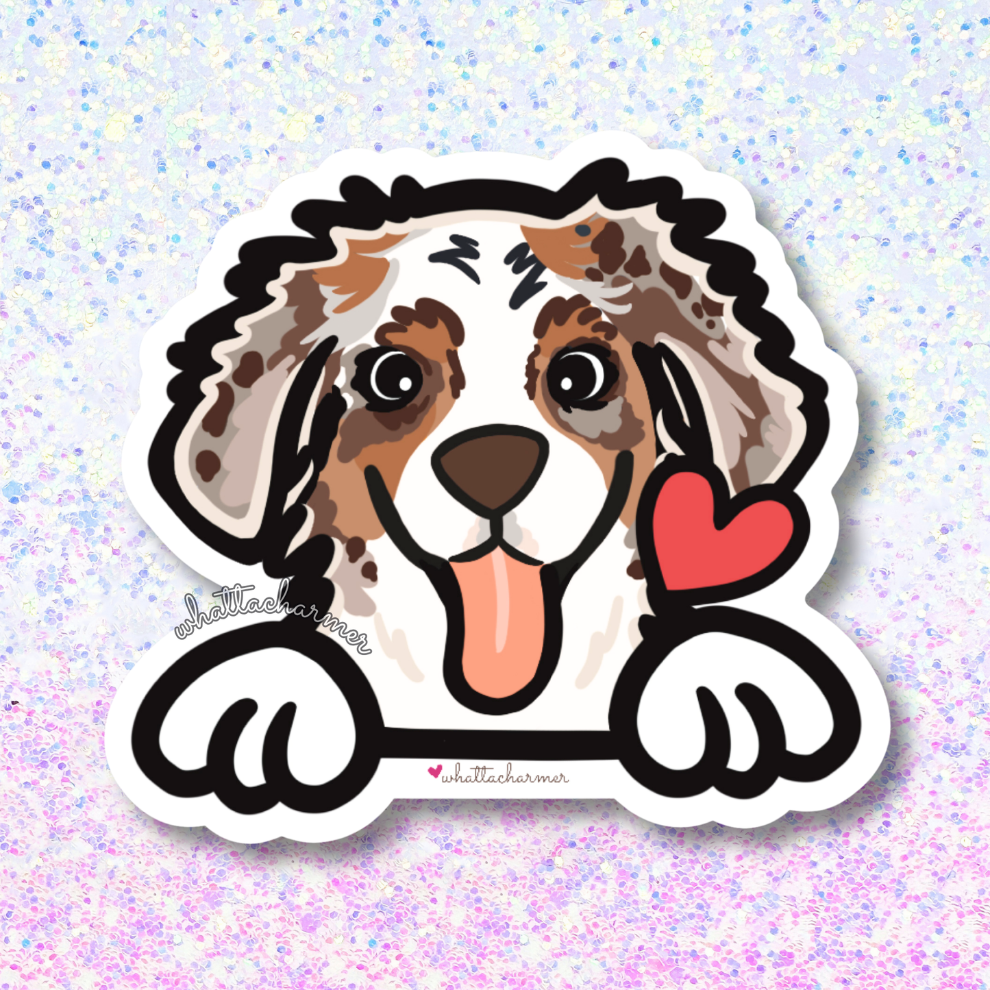 Red Merle Australian Shepherd Vinyl Sticker