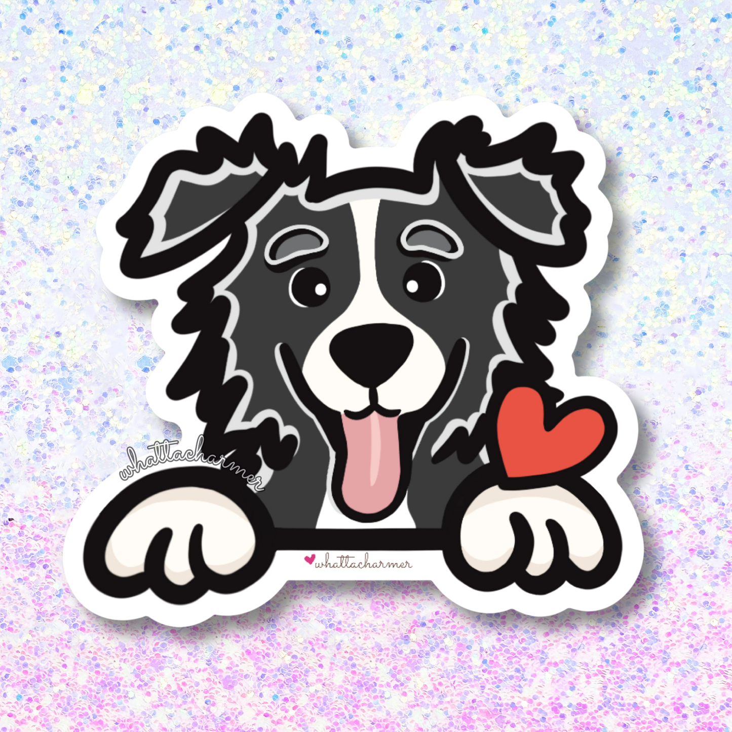 Black Border Collie Vinyl Sticker