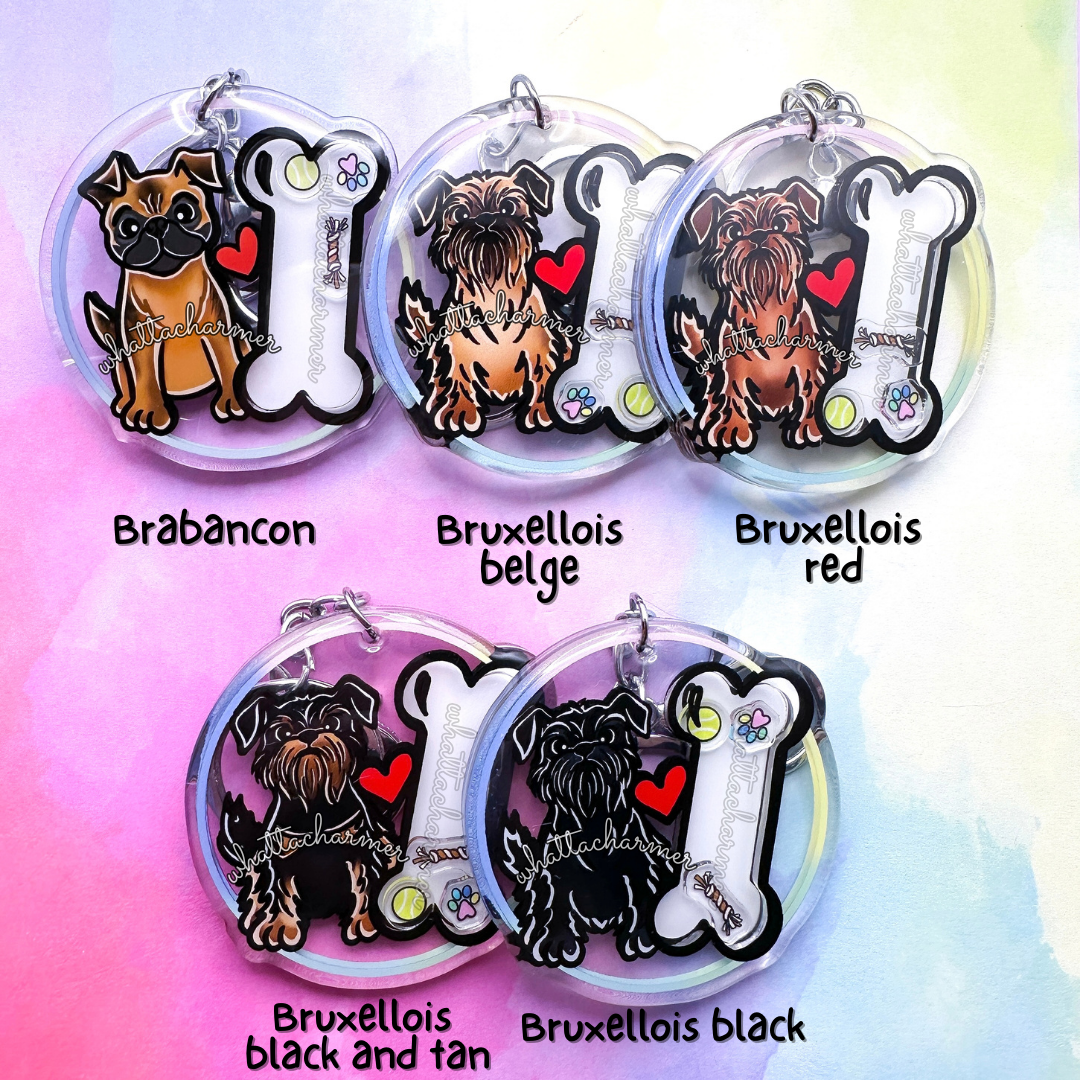 Brussels Griffon Shaker Badge Reel