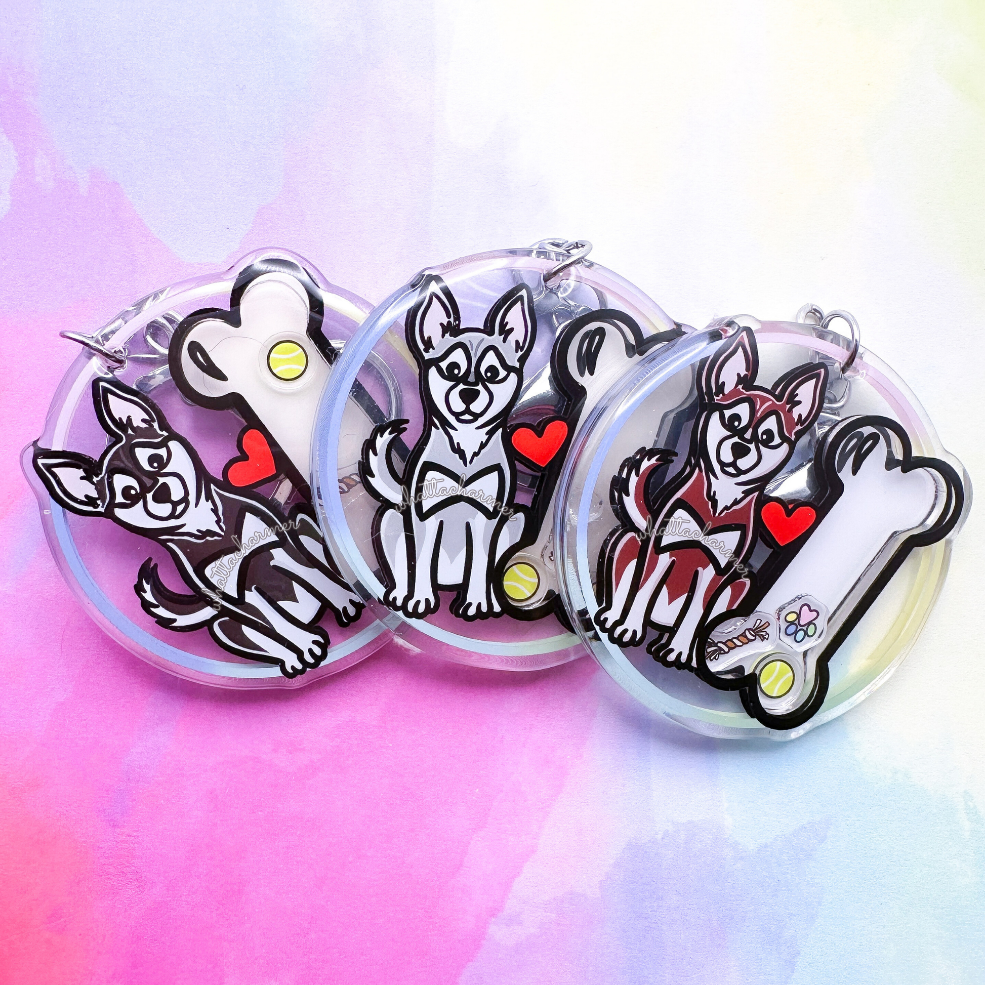 Red Alaskan Klee Kai Keychain