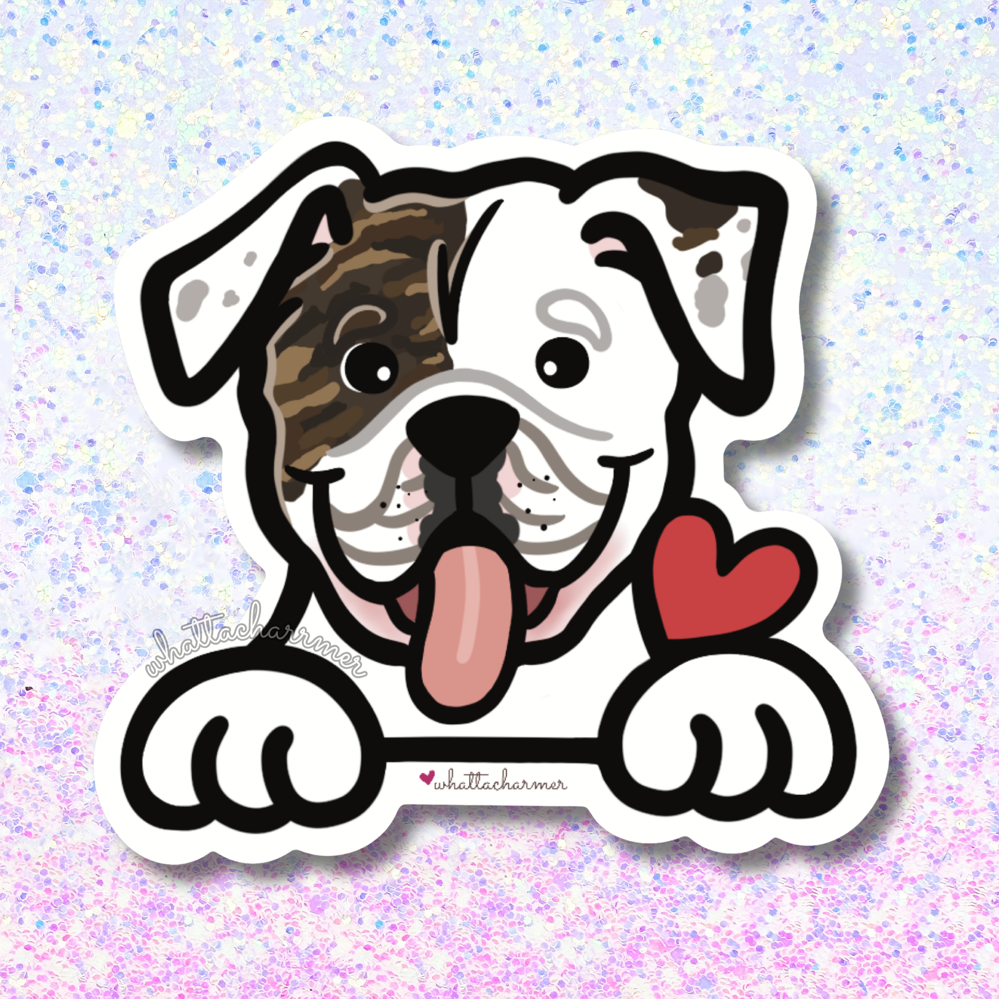 Brindle American Bulldog Sticker