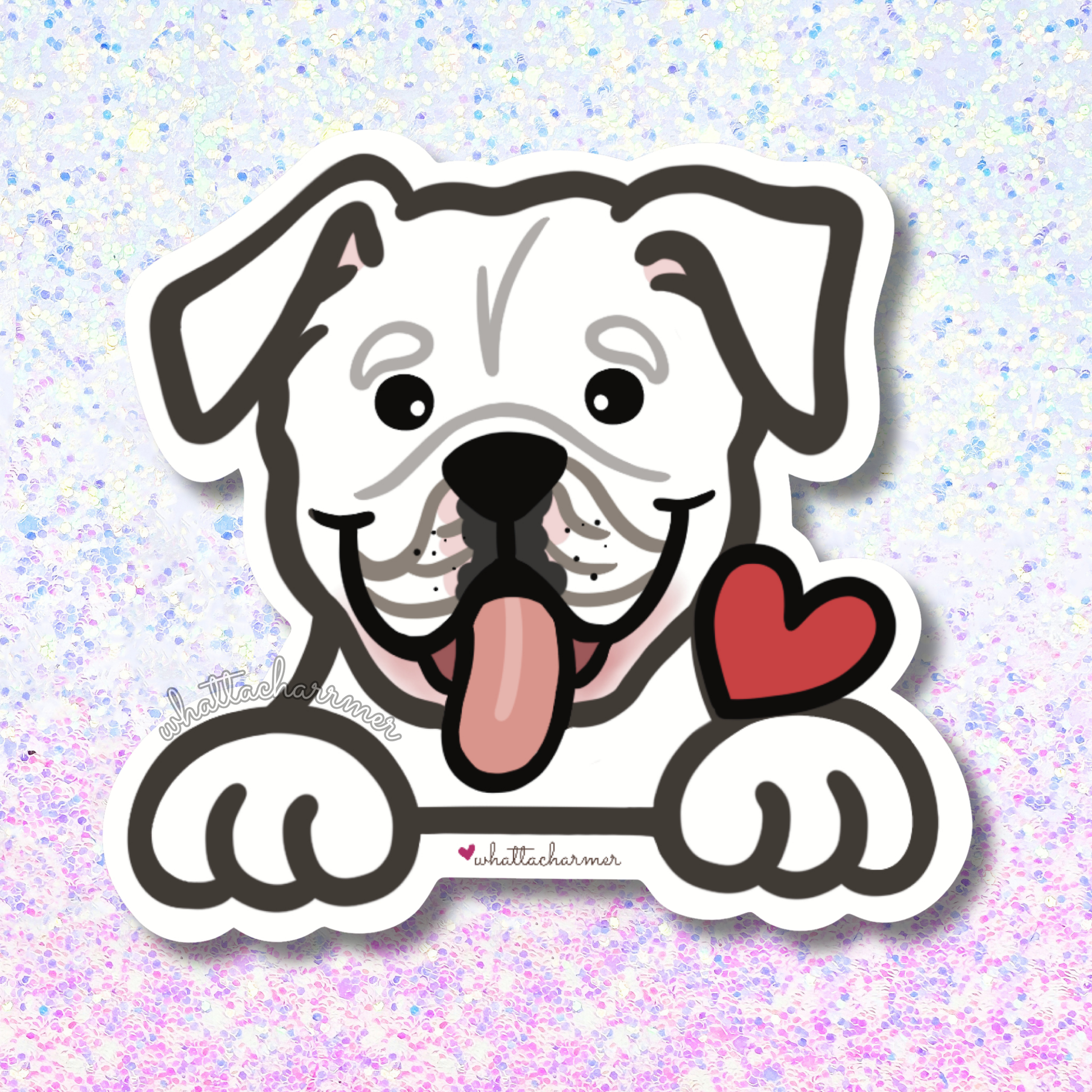White American Bulldog Sticker