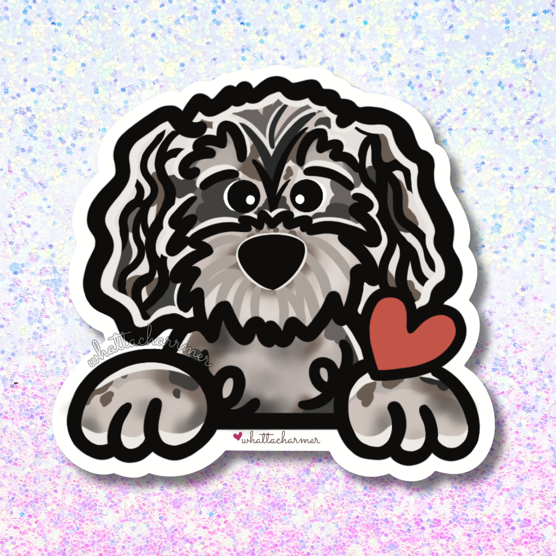 Gray Goldendoodle Sticker